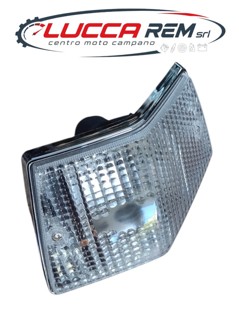 ID11911/1CR Freccia Posteriore Destra Siem Completa Base Cromata Plastica Bianca Vespa PX 125 150 200