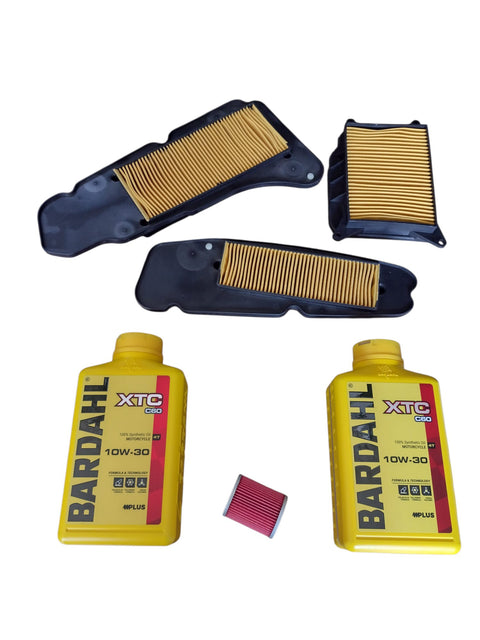 2 litri olio Bardahl xtc c60 10w-30 + 3 filtri aria + 1 filtro olio Yamaha xmax 400