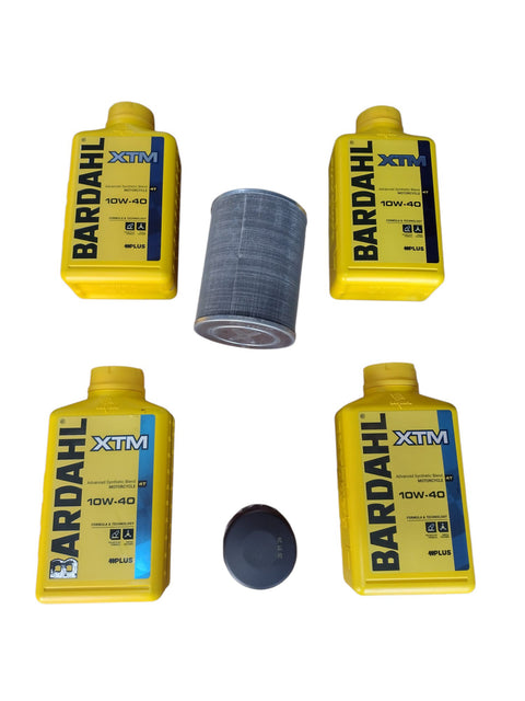 4 litri olio Bardhal xtm 10w-40 + filtro aria originale + filtro olio Honda Hornet 900 2002 2007