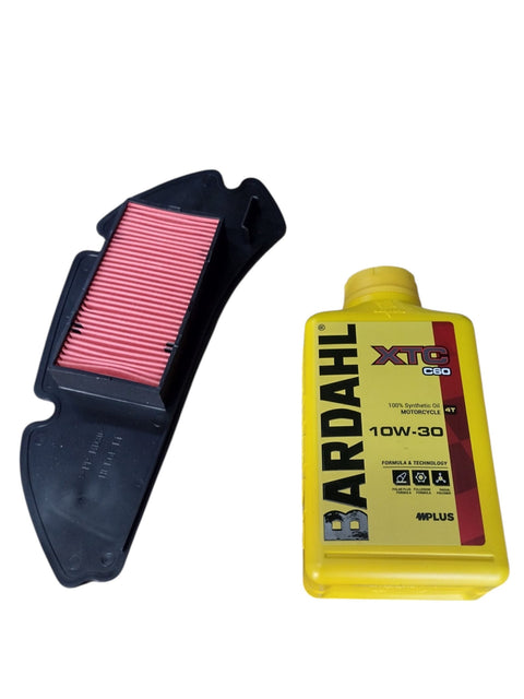 1 LITRO OLIO BARDAHL XTC C60 10W30 100% SYNTETIC +FILTRO ARIA SH 125 150 2005-2011