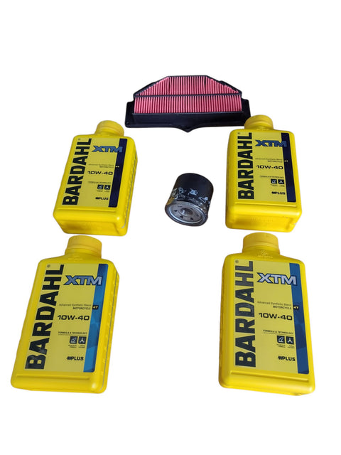 4 litri olio Bardahl xtm 10w-40 + filtro aria + filtro olio Suzuki gsr 600