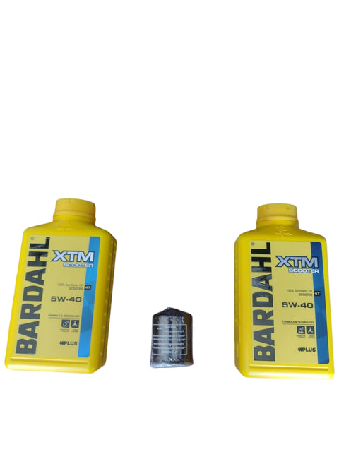 2 Litri Olio Bardahl XTM Scooter 5W-40 + Filtro Olio Piaggio Beverly 200 250 300 - MP3 250 300
