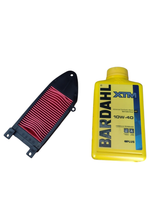 Kit Tagliando Kymco Agility R16 125 150 200 1 Litro Olio Bardahl XTM 10W-40 + Filtro Aria