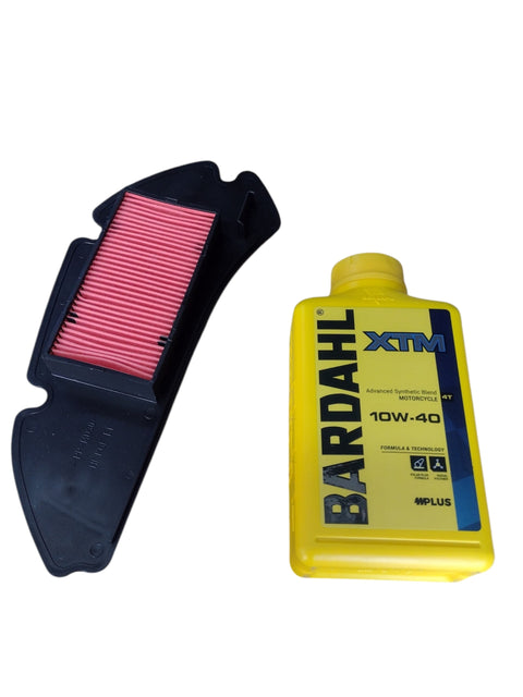 Kit Tagliando Honda Sh 125 150 2001 2004 - Chiocciola 125 150 1 Litro Olio Bardahl XTM 10W-40 + 1 Filtro Aria