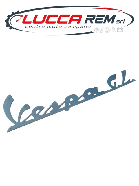 5744 Targhetta Anteriore "VESPA G.L." In Alluminio Nera Lunghezza 165mm Vespa GL