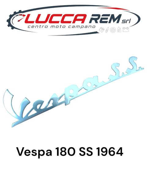 5733-A Targhetta Anteriore "VESPA S.S." Lunghezza 173mm Sim. 090496 Vespa 180 SS 1964