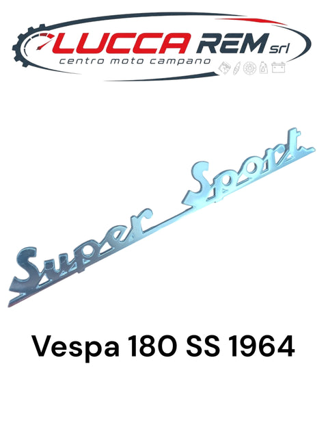 5733-P Targhetta Posteriore "SUPER SPORT" Lunghezza 170mm Sim. 100042 Vespa 180 SS 1964