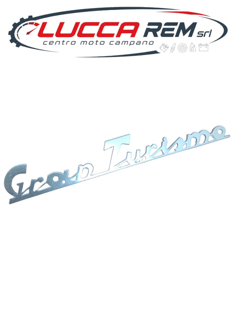 5732-P Targhetta Posteriore "GRAN TURISMO" Lunghezza 170mm Sim. 151714 Vespa Gran Turismo