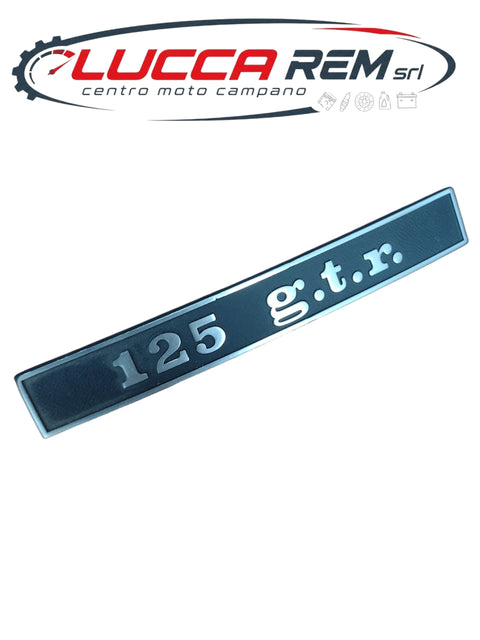 5760 Targhetta Posteriore "125 G.T.R." Fondo Nero Sim. 152514 Per Vespa GTR 125