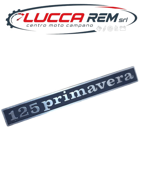 5757 Targhetta Posteriore "125 PRIMAVERA" Fondo Nero Sim. 145340 Per Vespa Primavera 125