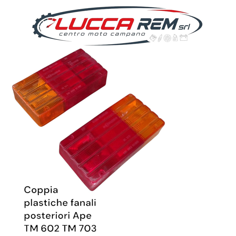 Coppia Plastiche Fanali Posteriori Piaggio Ape TM P602 TM P703 R.O. 216393 216396
